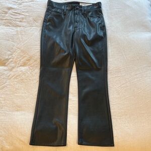 Rag & Bone Black Faux Leather Cropped Pants